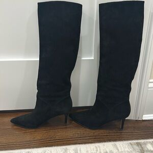 Veronica Beard Black Suede knee high boots